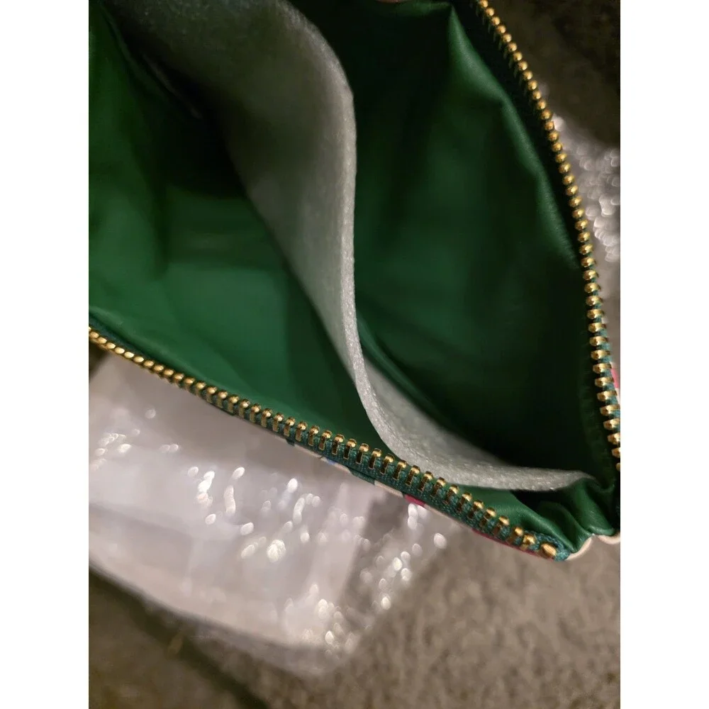 NWT Bando Pencil Pouch With Floral Design Gold Zipper/Cosmetics Bag